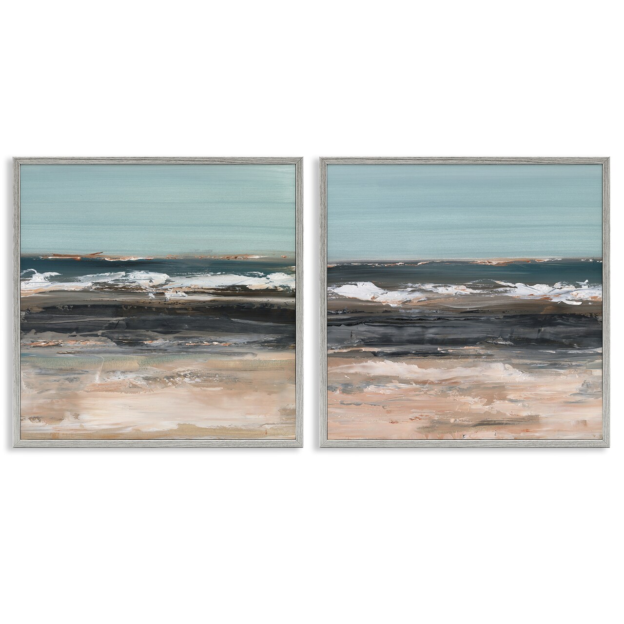 Stupell Industries Summer Waves Abstract 2pc Framed Giclee Wall Art Set Design by Ethan Harper